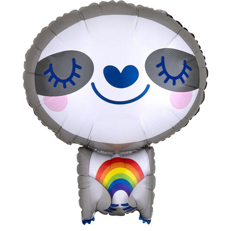 Foil Balloon Sloth With Rainbow
