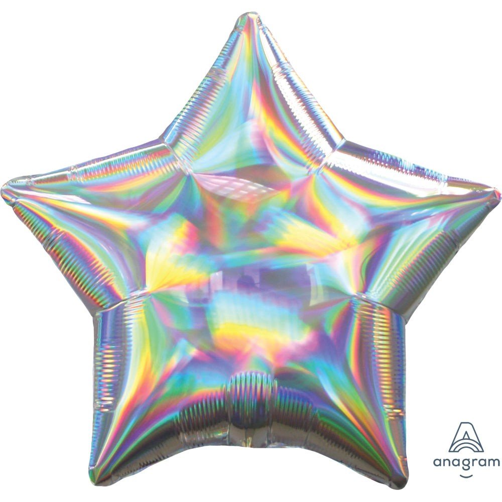 Star Foil Balloon 19 Inch Iridescent Silver