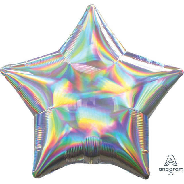Star Foil Balloon 19 Inch Iridescent Silver