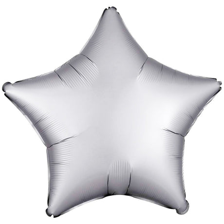 Star Foil Balloon - Satin Luxe Platinum
