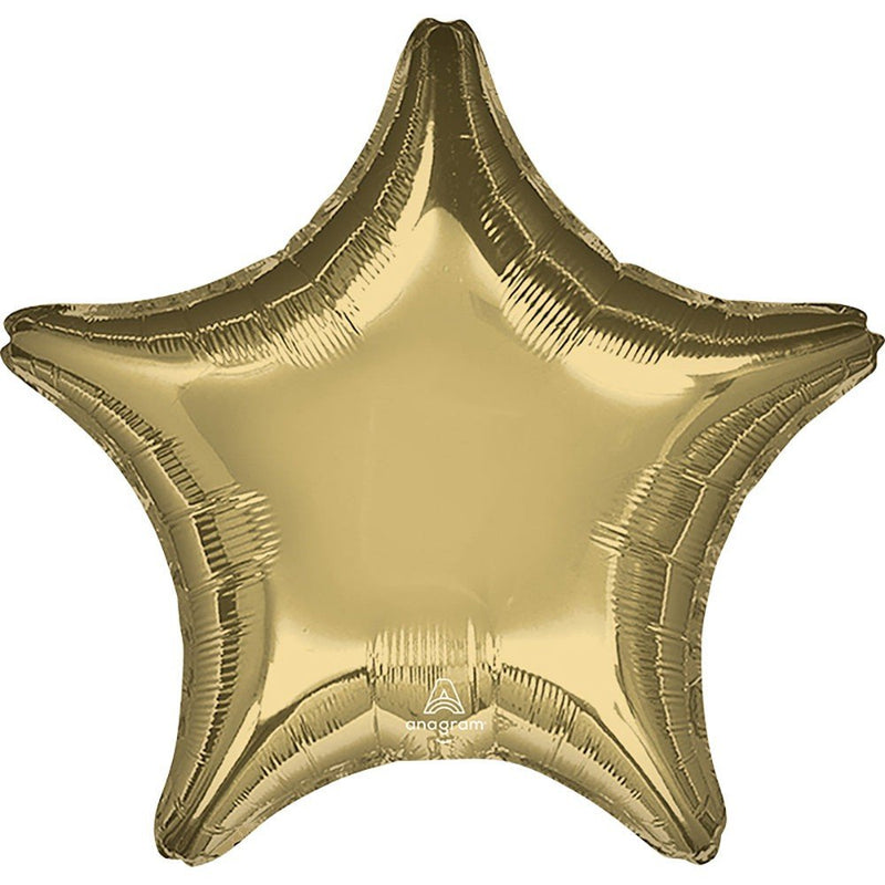 Star Foil Balloon White Gold 19 Inch
