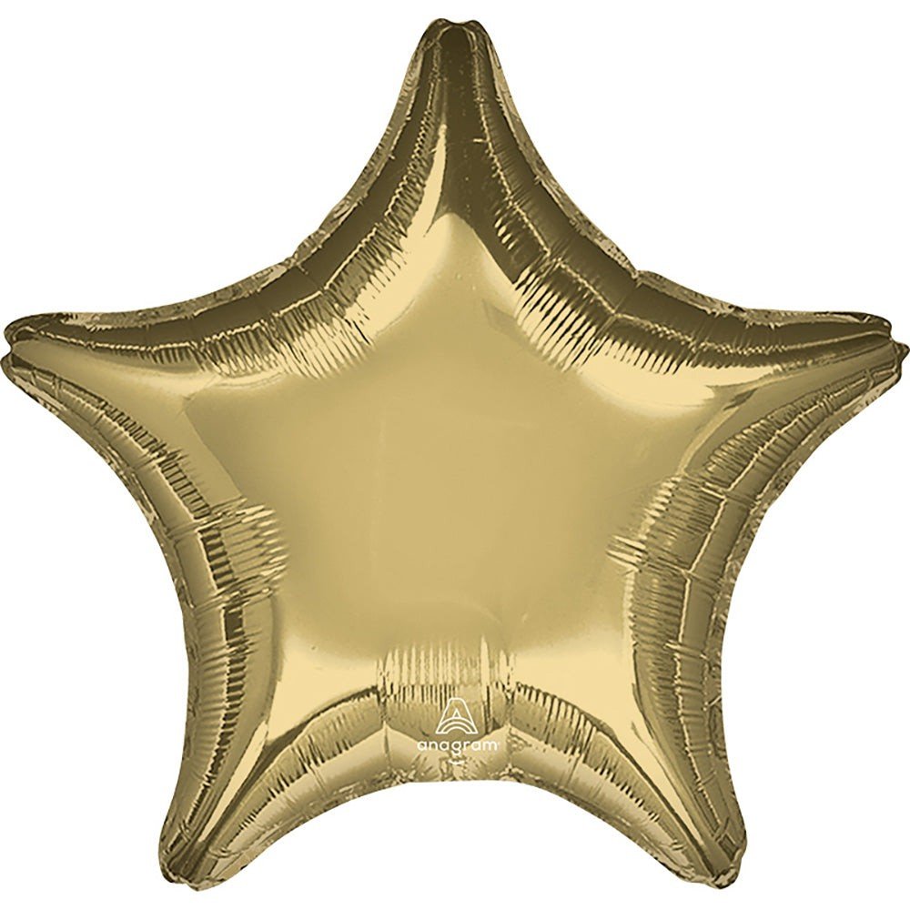 Star Foil Balloon White Gold 19 Inch
