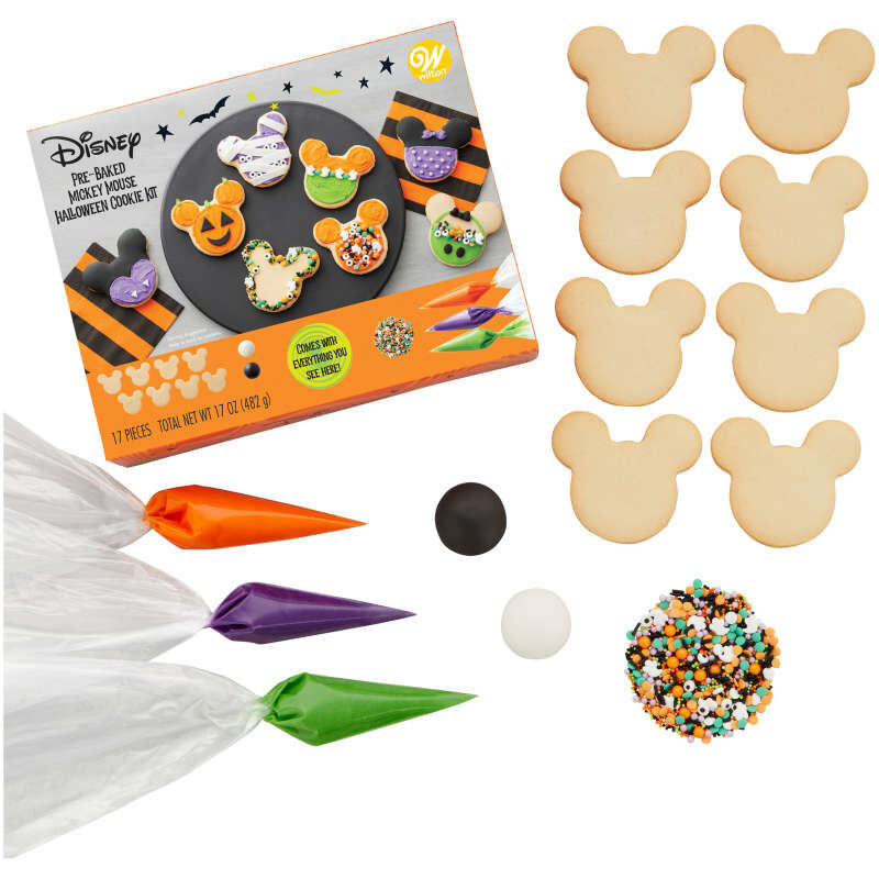 Wilton Disney Pre-Baked Mickey Mouse Halloween Cookie Decorating Kit, 17-Piece