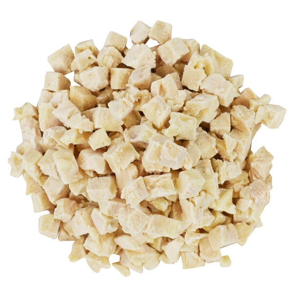 Brakebush Chik'N'Zips 1/2" Diced Fully Cooked Chicken Breast Meat 5 lb. Bag - 2/Case