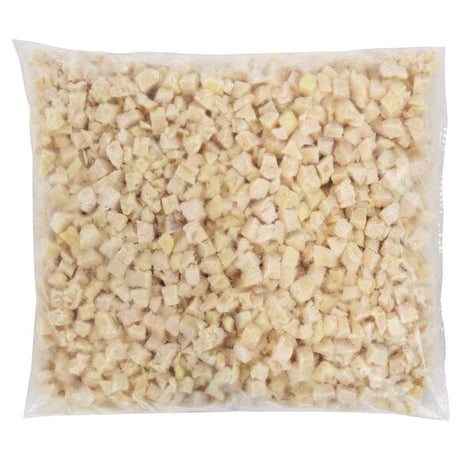 Brakebush Chik'N'Zips 1/2" Diced Fully Cooked Chicken Breast Meat 5 lb. Bag - 2/Case