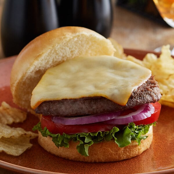 Great Lakes Pre-Sliced Muenster Cheese - 192/Case
