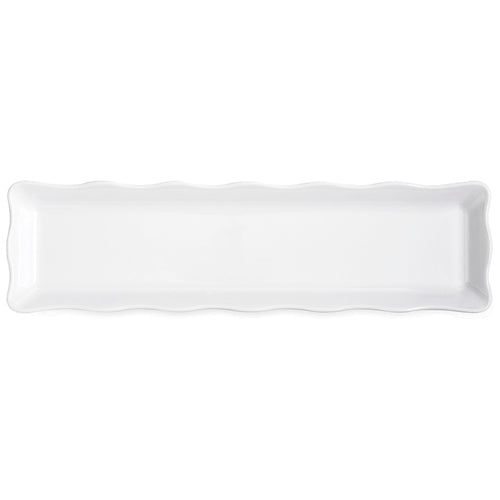 G. E. T. Melamine Display Tray, Scallop Edged, Bake & Brew Series, 23" x 5.25", White