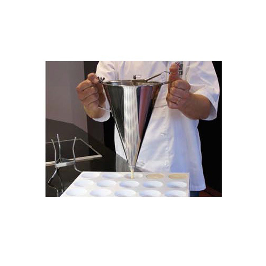 De Buyer 3354.52 Kwik Max 3.3 Liter Stainless Steel Piston Funnel with Stand