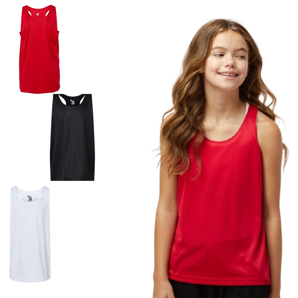 Badger® Girls’ B-Core Racerback Tank Top