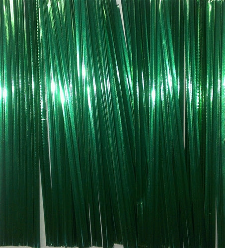 Green Metallic Twist Ties - 100 Pack