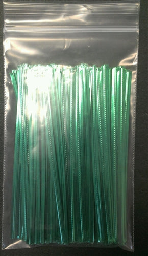 Green Metallic Twist Ties - 100 Pack