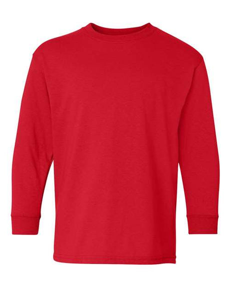 12 Pack : Gildan® Heavy Cotton Youth Crewneck Long Sleeve T-Shirt