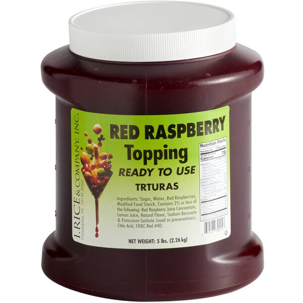 I. Rice Red Raspberry Dessert / Sundae Topping 1/2 Gallon - 6/Case