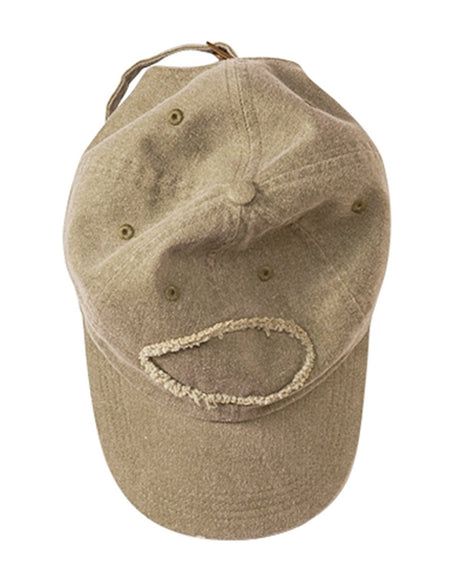 Pigment-Dyed Raw-Edge Patch Baseball Cap