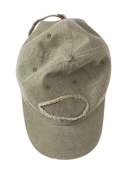 Pigment-Dyed Raw-Edge Patch Baseball Cap