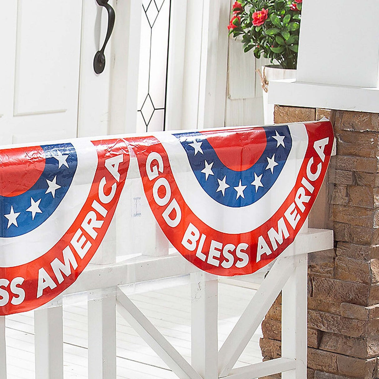24 ft. x 12" Religious Patriotic God Bless America Plastic Bunting