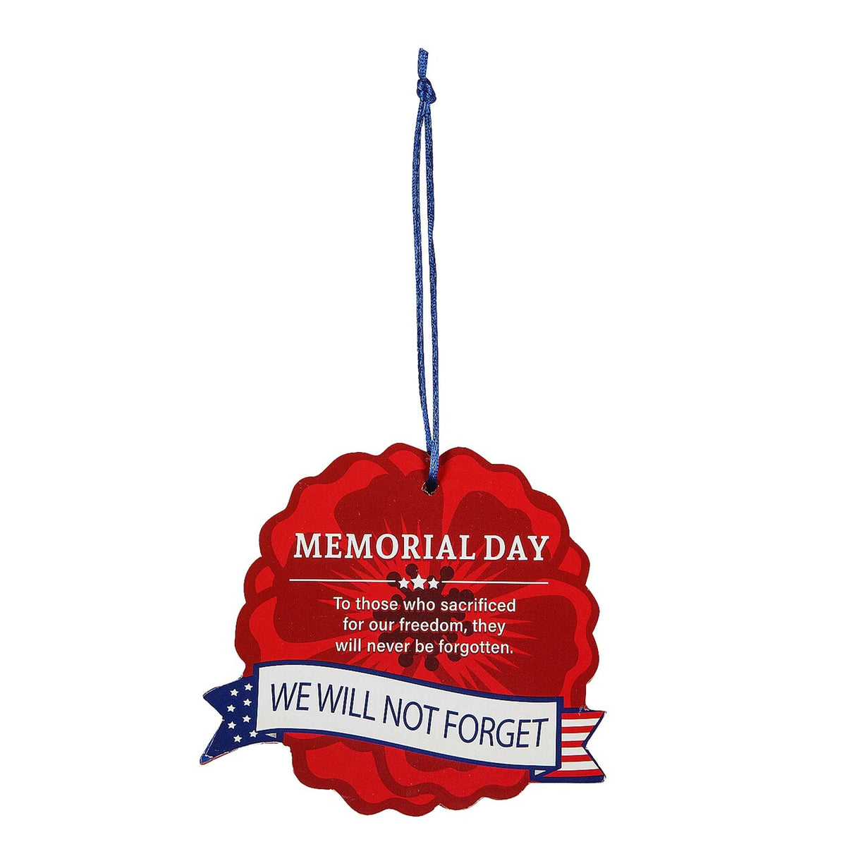 3 3/4" x 3 1/2" Red Poppy Memorial Day Wooden Ornaments 12 Pc.