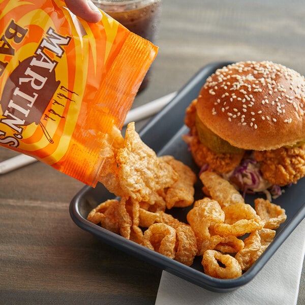 Martin's 1.75 oz. Bag of Bar-B-Q Pork Rinds - 12/Case