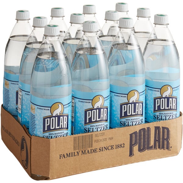 Polar 1 Liter 100% Natural Seltzer - 12/Case