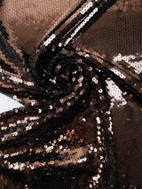 Sequined Brown Black Knitted Fabric