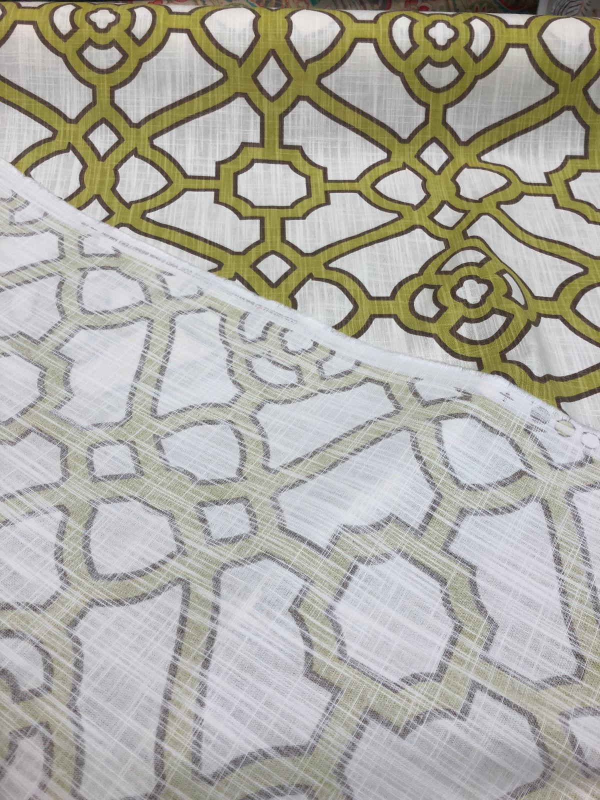 P Kaufmann Pavilion Fretwork Cotton Fabric - Kiwi Green Fretwork, 54" Width (1 Yard)