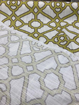 P Kaufmann Pavilion Fretwork Cotton Fabric - Kiwi Green Fretwork, 54" Width (1 Yard)