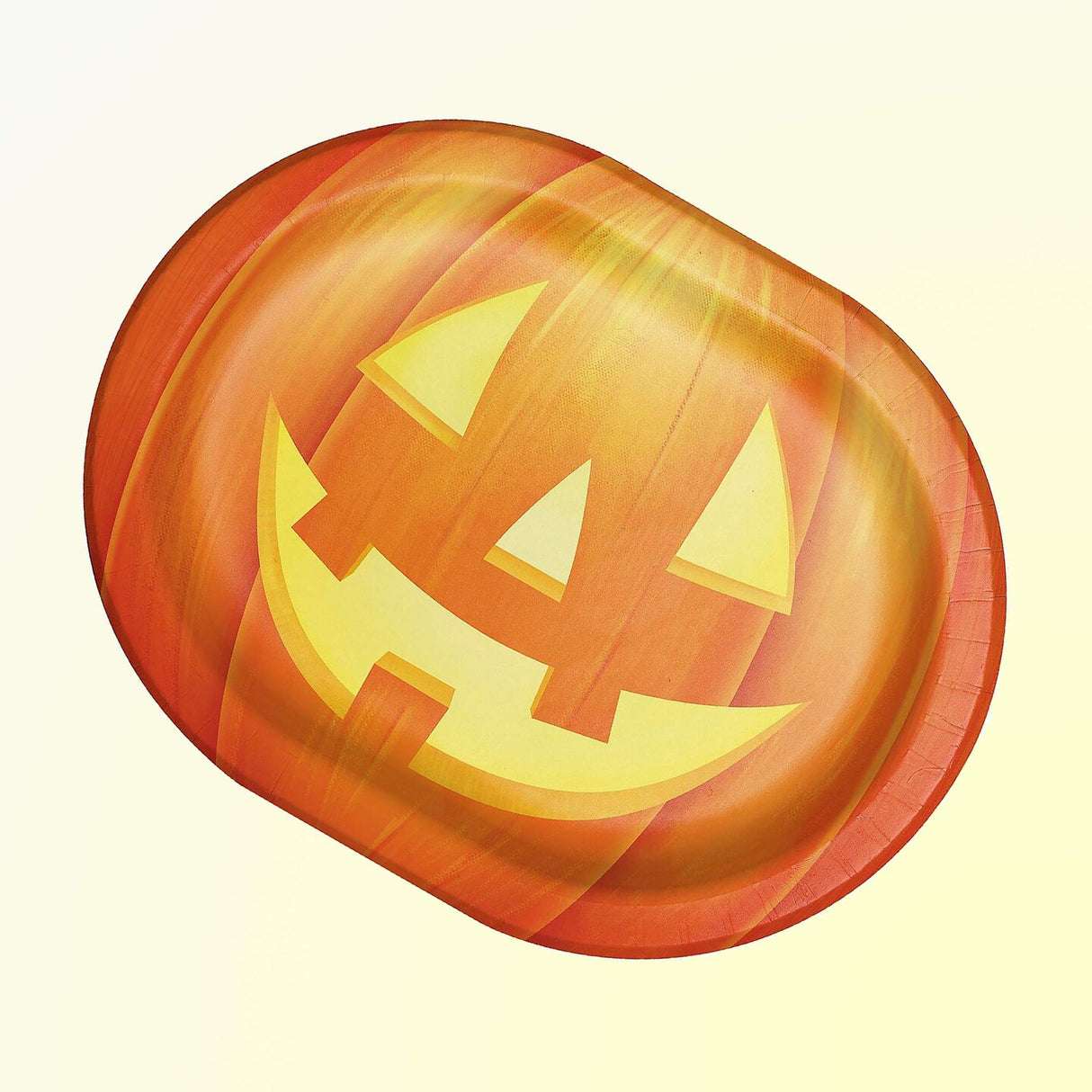 9.25"x12" Haunted Pumpkins Halloween Dinner Plates Paper Oval 24 Count