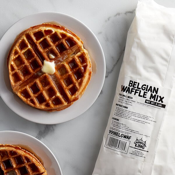 Carnival King Belgian Waffle Mix 5 lb. Bags - 6/Case