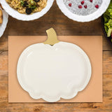 8 Ct Lil Pumpkin White Gold Paper Plates Fall Harvest Birthday Party Supplies 10"
