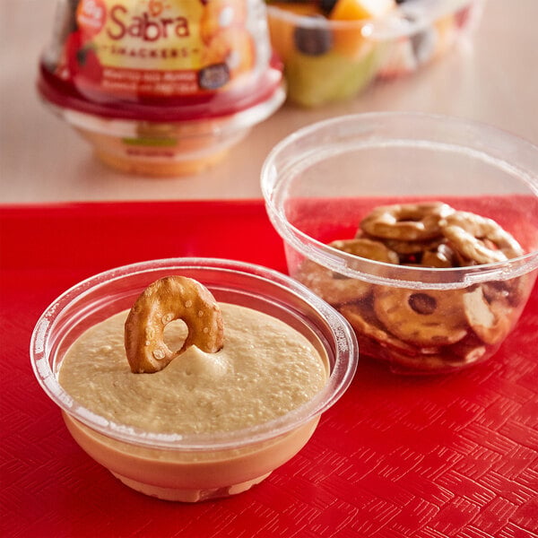 Sabra 4.56 oz. Roasted Red Pepper Hummus with Rold Gold Pretzels - 12/Case