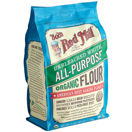 Bob's Red Mill Organic Unbleached All-Purpose Flour 5 lb. - 8/Case