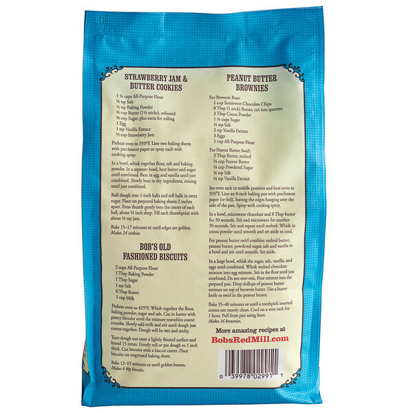Bob's Red Mill Organic Unbleached All-Purpose Flour 5 lb. - 8/Case