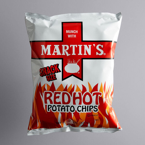 Martin's 1.5 oz. Bag of Red Hot Chips - 42/Case