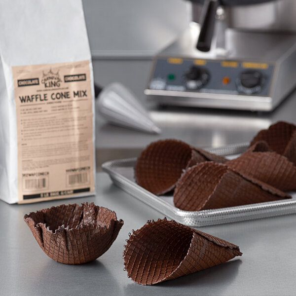 Carnival King Chocolate Waffle Cone Mix 5 lb. Bag - 6/Case