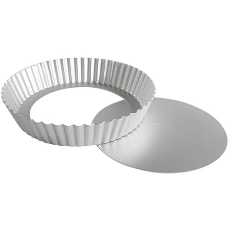 Fluted Tartlet / Quiche Pan with Removable Bottom, Round Anodized Aluminum, Choose from 8 Sizes