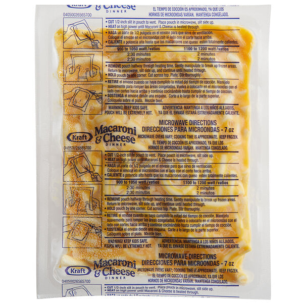 Kraft 7 oz. Macaroni and Cheese Single Serve Entree Pouch - 36/Case