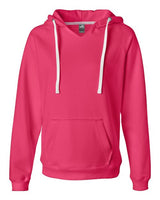 J. America Women's Sueded V-Neck Hooded Sweatshirt