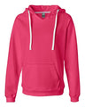 J. America Women's Sueded V-Neck Hooded Sweatshirt