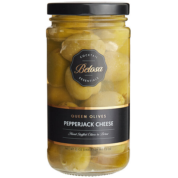Belosa Pepperjack Cheese Stuffed Queen Olives 12 oz. (7.5 oz. Dr. Wt.)