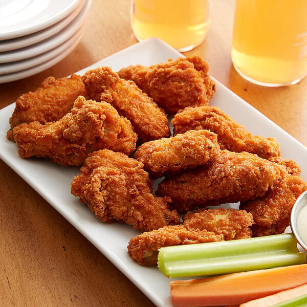Brakebush Zippity Doo-Wa Ditties Fully Cooked Spicy Breaded Chicken Wings 6 lb. - 2/Case