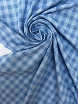Polyamide Elastane Checked Knit White Blue