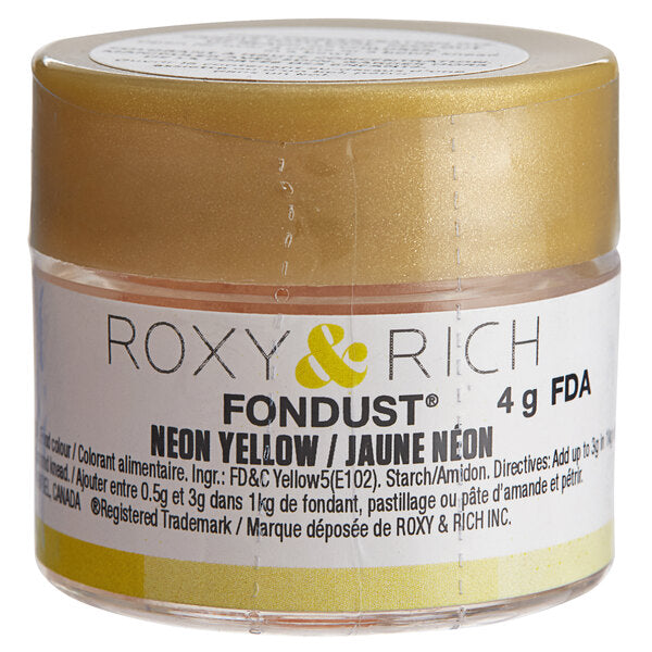 Roxy & Rich 4 Gram Neon Yellow Fondust Hybrid Food Color
