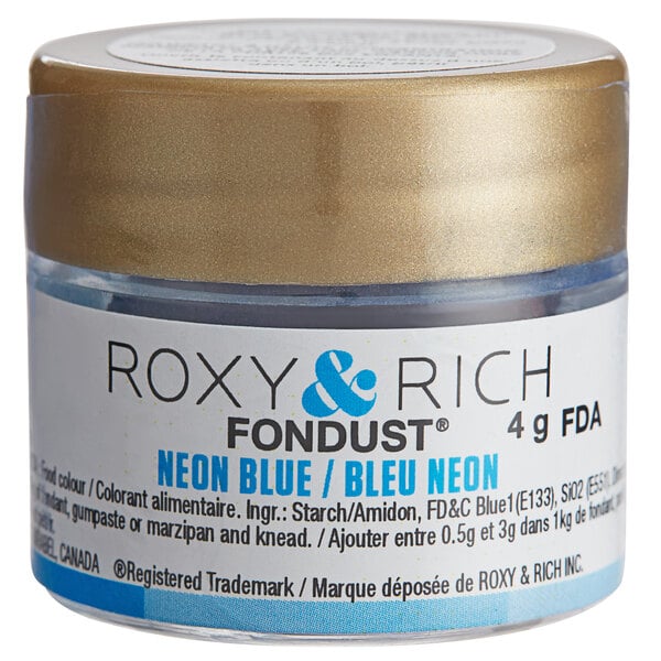 Roxy & Rich 4 Gram Neon Blue Fondust Hybrid Food Color
