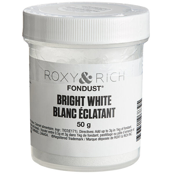 Roxy & Rich 50 Gram Bright White Fondust Hybrid Food Color