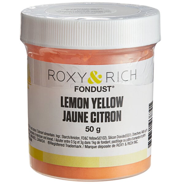 Roxy & Rich 50 Gram Lemon Yellow Fondust Hybrid Food Color
