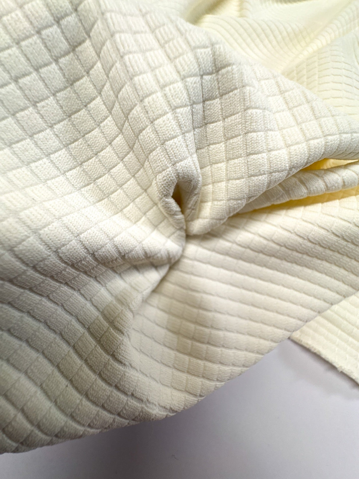 Polyamide Elastane Knitted Check Beige White