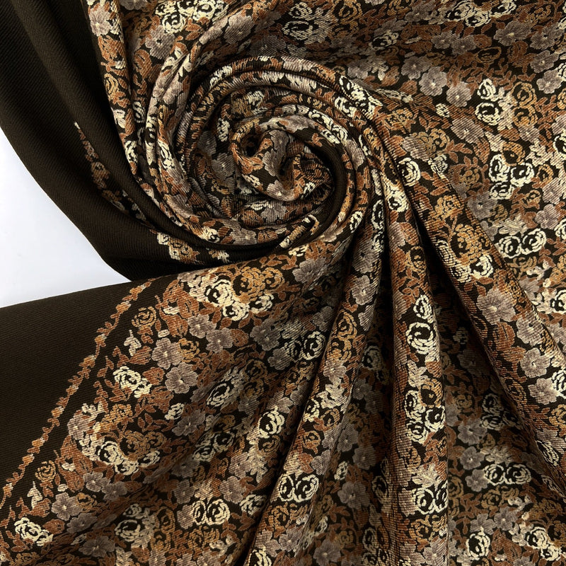 Acrylic Twill Printed Brown Beige