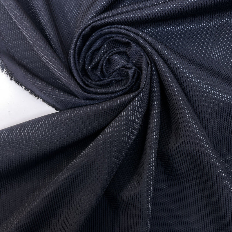 Blue Jacquard Blend Fabric