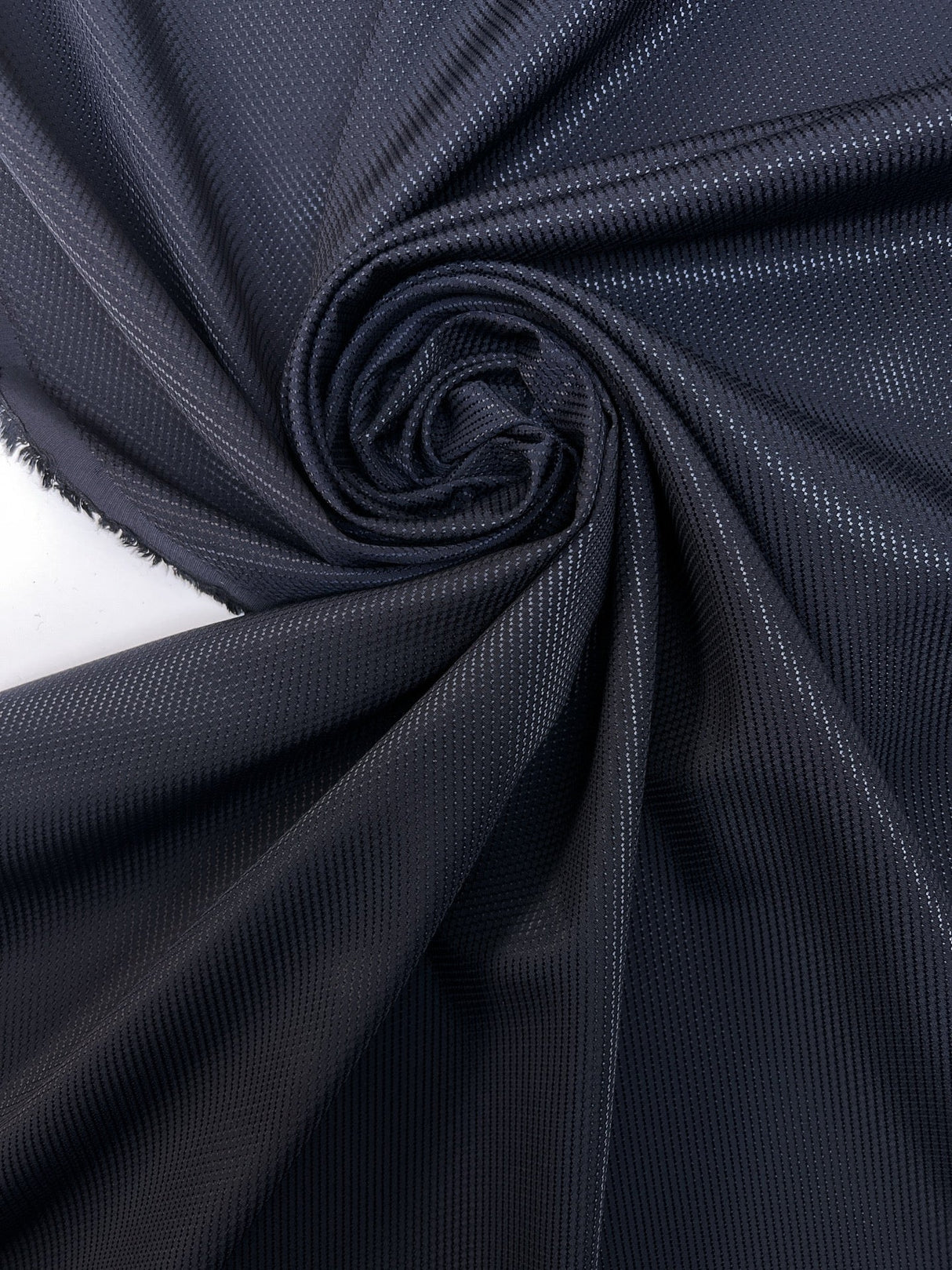 Blue Jacquard Blend Fabric