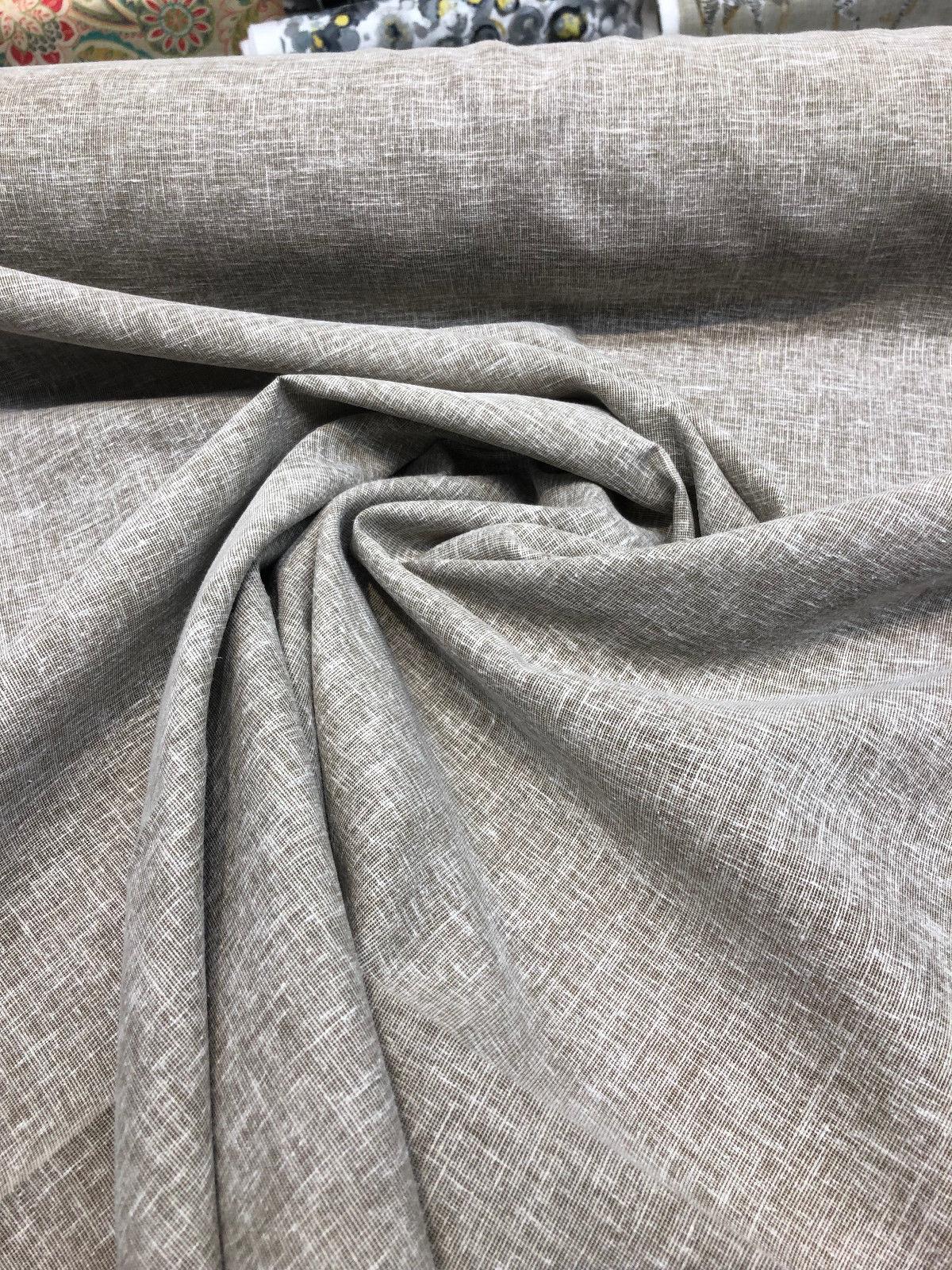 Sabra Stone Polyester Cotton Sheer Fabric - Stone Linen Look, 55" Width (1 Yard)